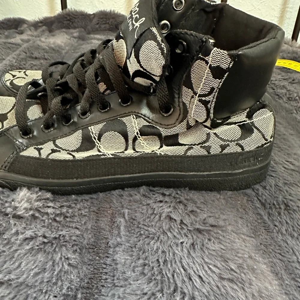 Coach Ellis High Top Sneakers Black and Gray US Women's Size 8.5 Y2K - Picture 4 of 12